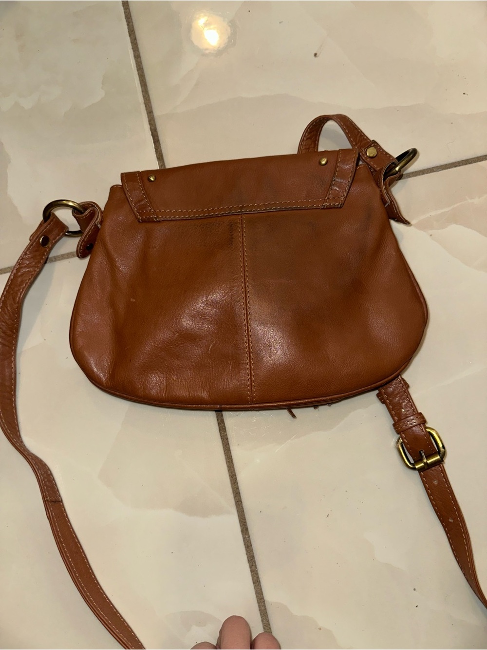 Aldo Tan Leather Mini Crossbody with Tassel and Studs - Picture 3 of 8